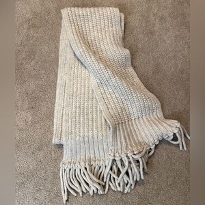 Banana Republic Wool Blend Cream Knit Scarf Oversized Fit